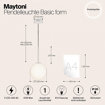 Светильник одинарный Maytoni MOD321PL-01W1